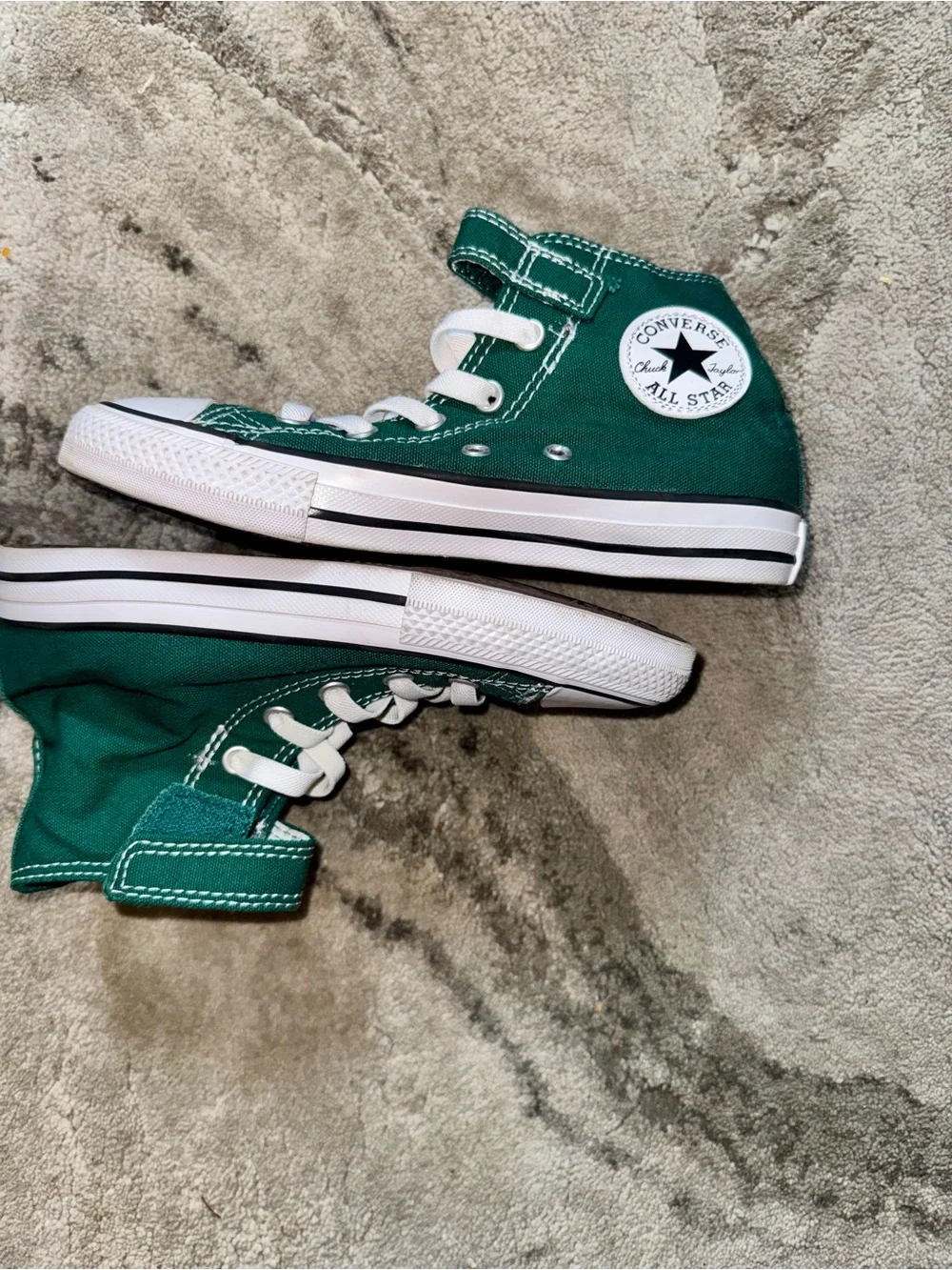Converse High Top Sneakers in Teal Green and White